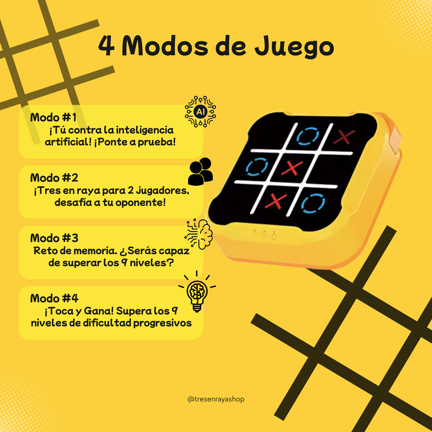 Juego Electrónico 3 en 1 Tres en Raya